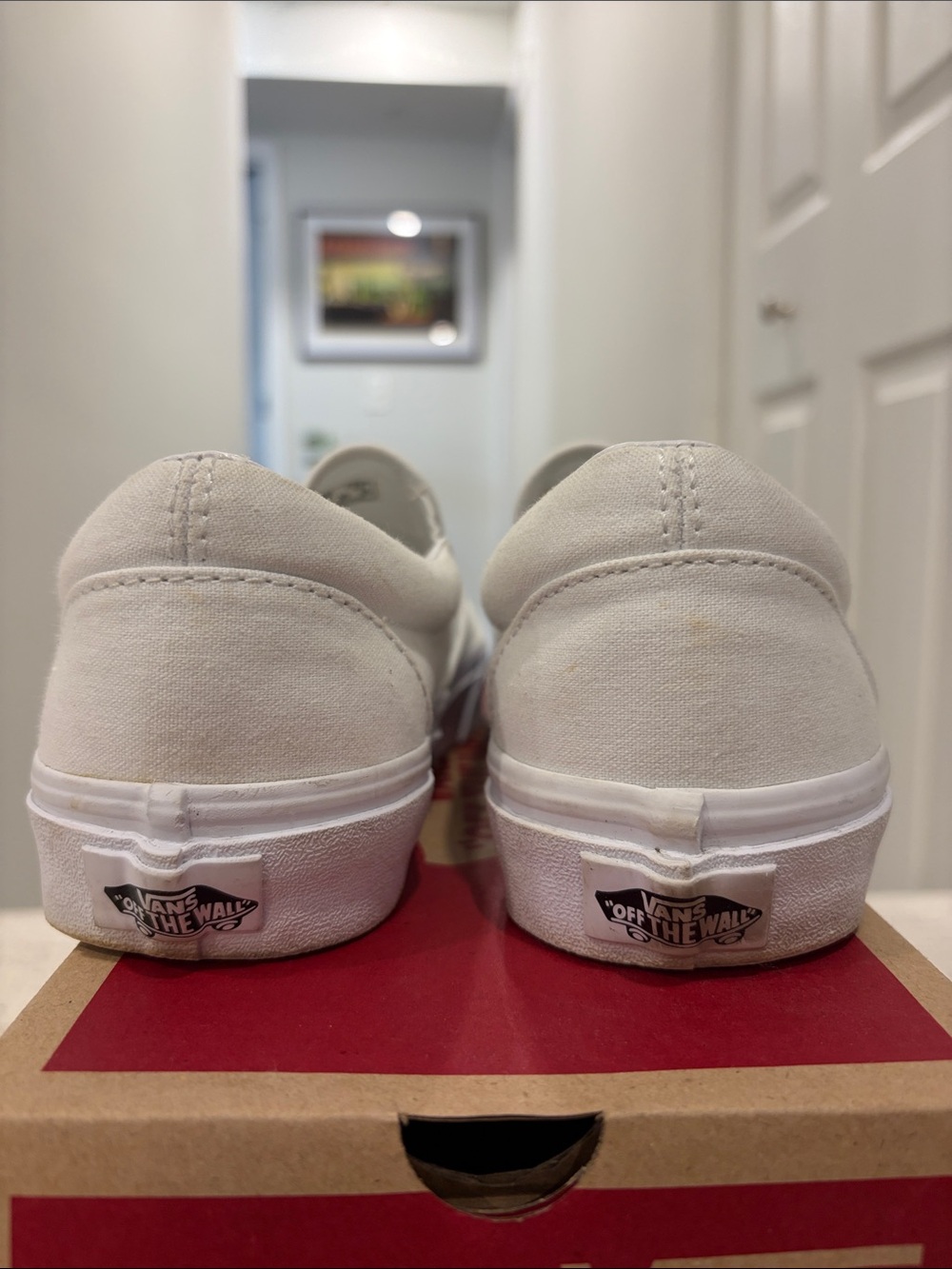 Vans Classic Slip-On True White Canvas Sneakers – Women’s Size 8 - Picture 4 of 9
